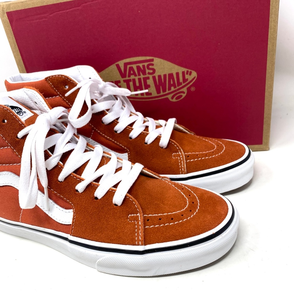 VANS Sk8-Hi Color Theory Shoes SB For Women Canvas Suede Burnt Ochre VN0005U9GWP - Picture 7 of 9